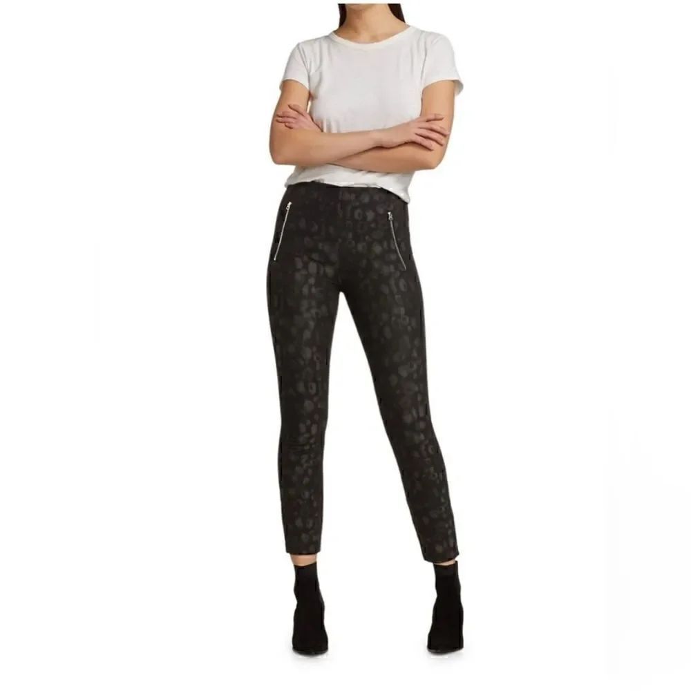 Rag & Bone 'Simone' Black Metallic Leopard-Print Skinny Legging Jeans 8